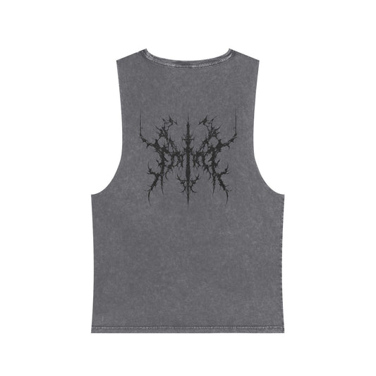Unisex Stonewash Tank Top for Edgy VAMPIRIK Streetwear, Graphic Muscle Tee, Summer Festival Attire, Vintage Style, Outdoor Activities