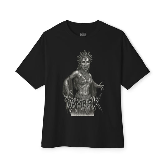 Gothic Vampire Graphic Tee, Oversized Dark T-Shirt for Halloween, Unisex Casual Shirt, Edgy Streetwear, Alternative Fashion